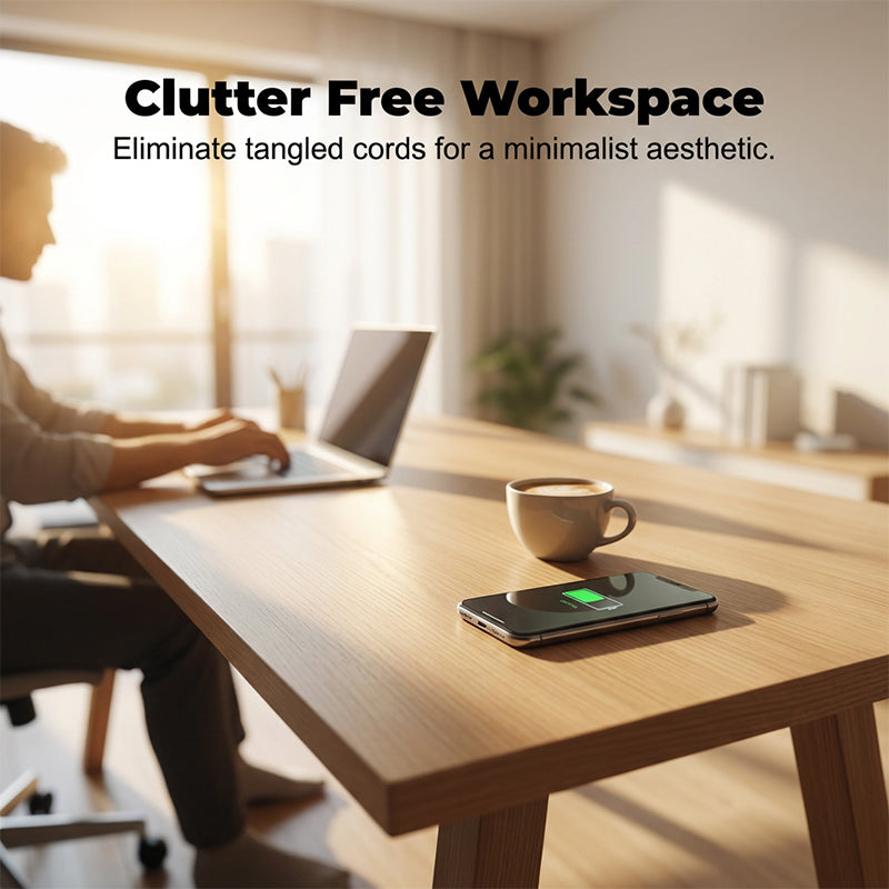 Under-Desk Wireless Charging Station with Invisible Mounting - Penetrates Wood and Stone