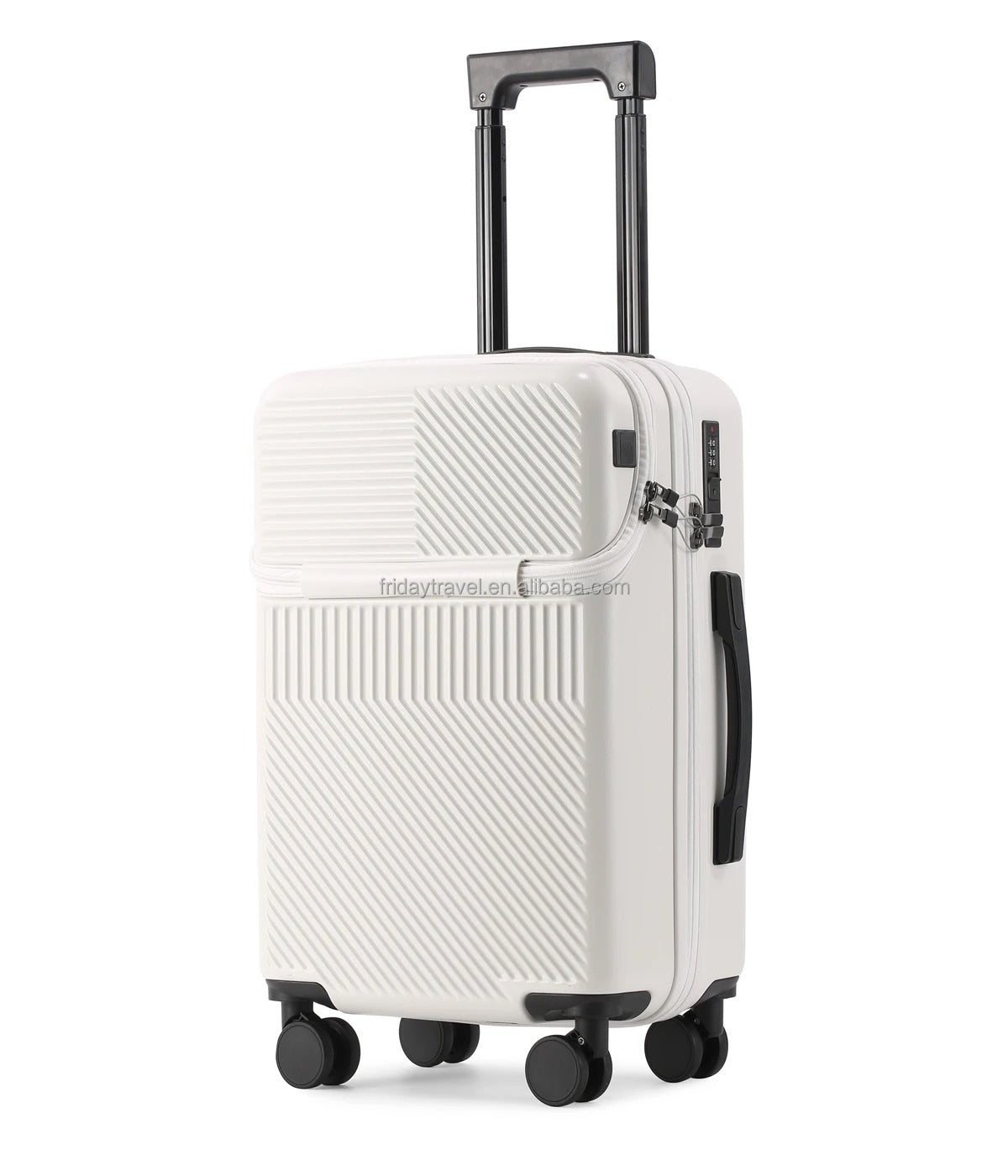 Unisex Carry-On Suitcase with USB Port, Cup Holder and TSA Lock