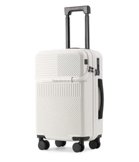 Unisex Carry-On Suitcase with USB Port, Cup Holder and TSA Lock