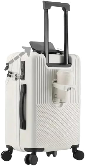 Unisex Carry-On Suitcase with USB Port, Cup Holder and TSA Lock