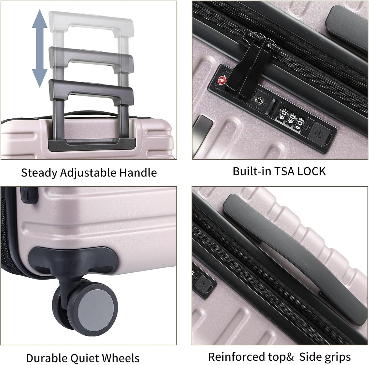 Unisex Expandable Hardshell Suitcase with Spinner Wheels and TSA Lock