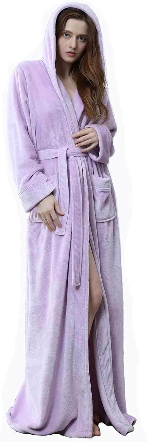 Unisex Fluffy Hooded Bathrobe, Warm & Soft Comfort