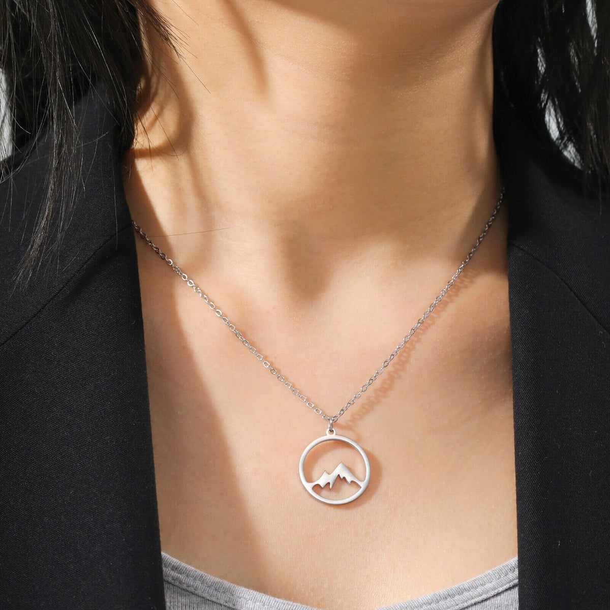 Unisex Mountain Peak Necklace