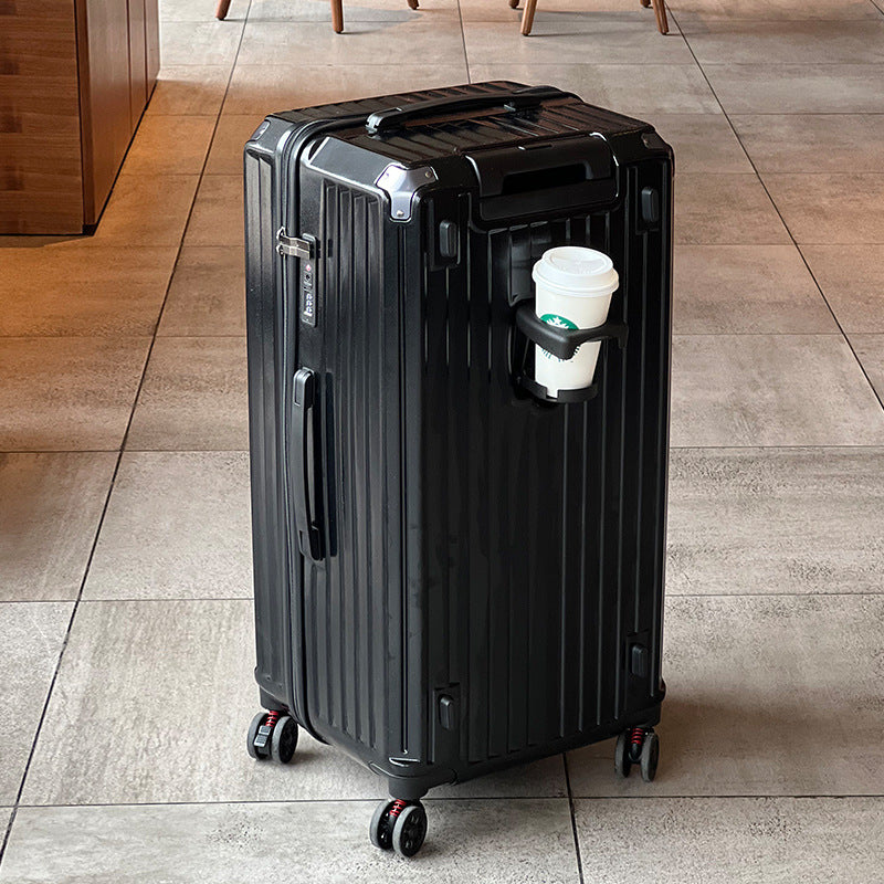 Unisex Multi-Functional Hard Shell Luggage with Cup Holder