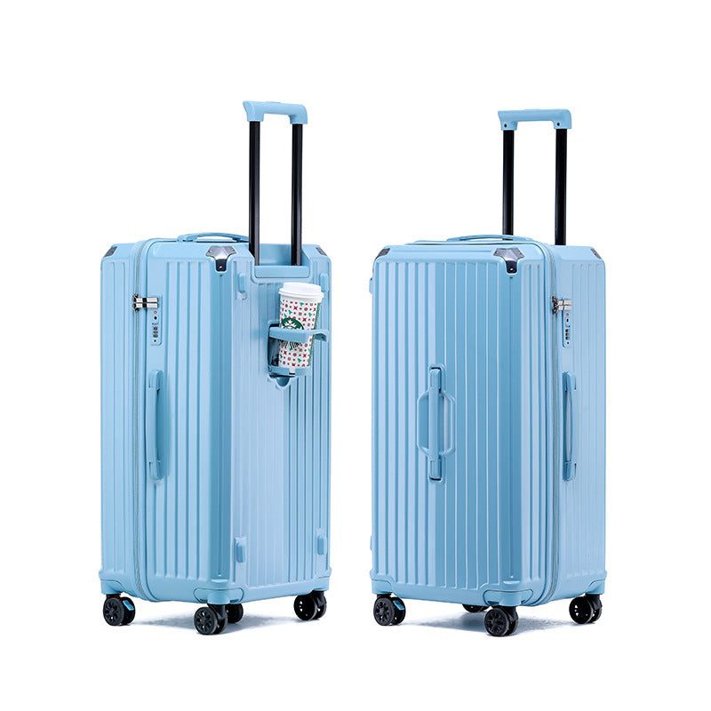 Unisex Multi-Functional Hard Shell Luggage with Cup Holder