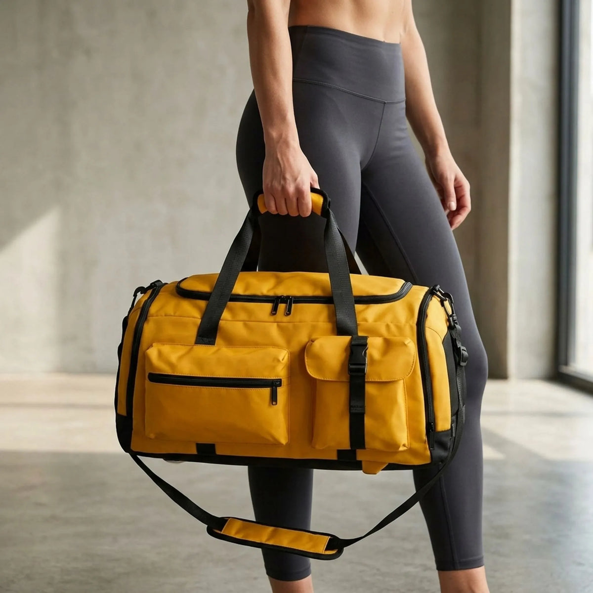 Unisex Multi-Pocket Convertible Sports Duffel Bag