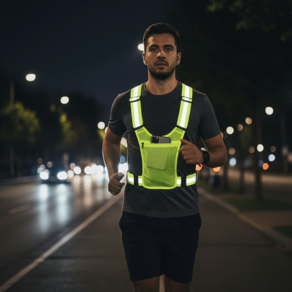 Unisex Reflective Running and Cycling Safety Vest with Pocket