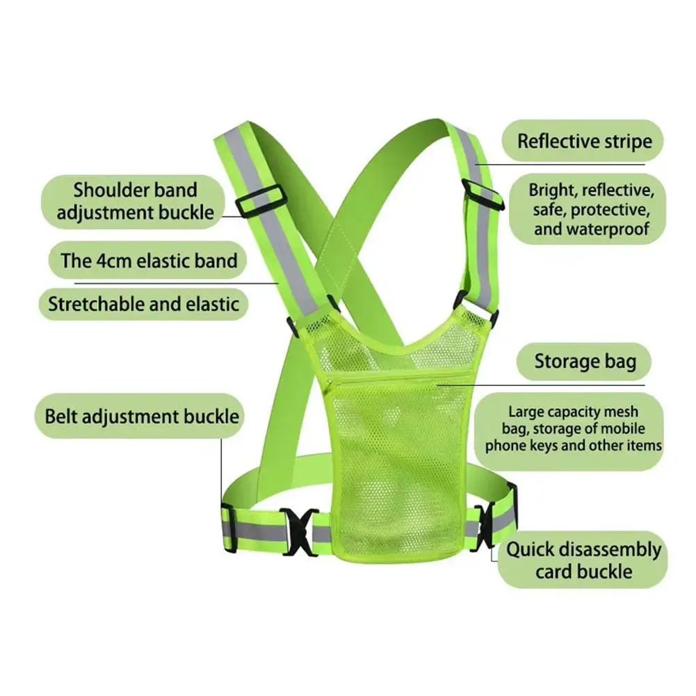 Unisex Reflective Running and Cycling Safety Vest with Pocket