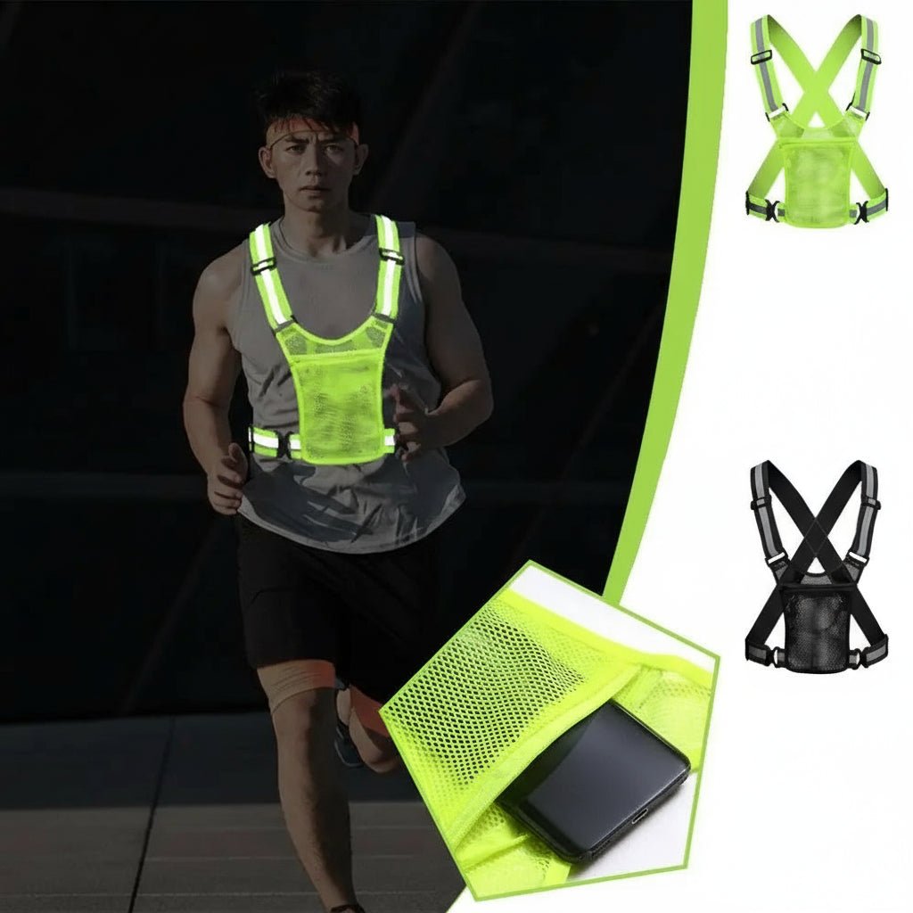 Unisex Reflective Running and Cycling Safety Vest with Pocket