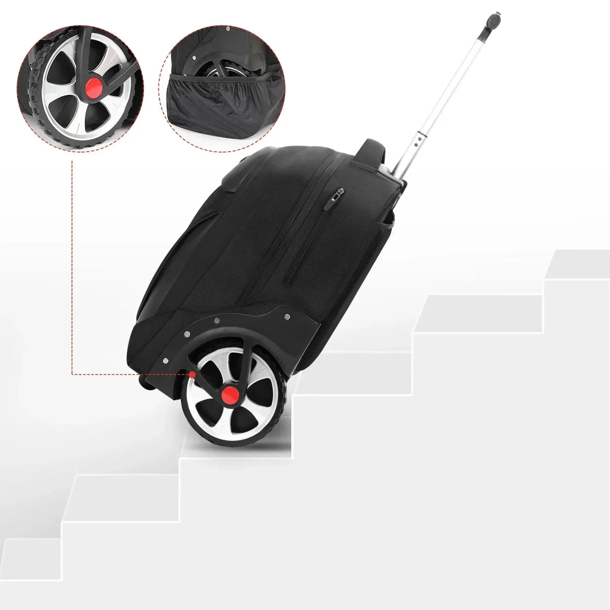 Unisex Rolling Laptop Backpack - Travel & Business Trolley Bag