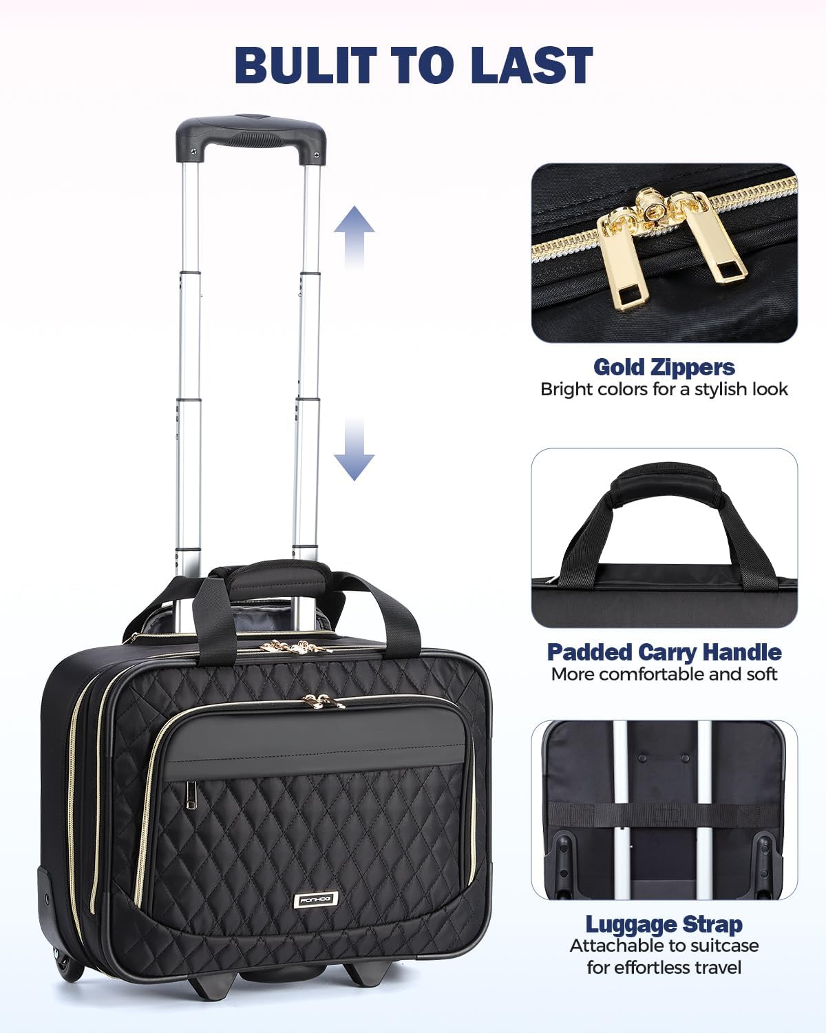 Unisex Rolling Laptop Bag for 15.6