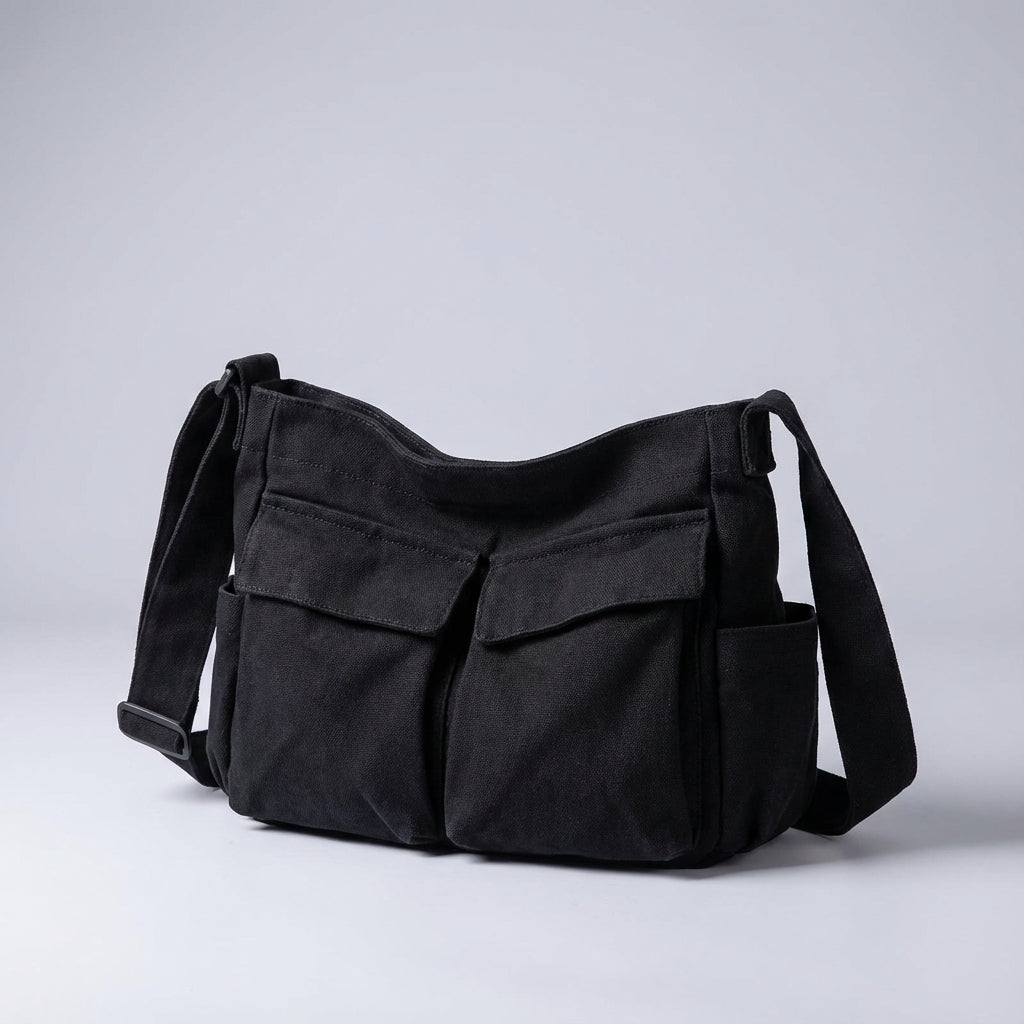 Unisex Spacious Multi-Pocket Shoulder Bag