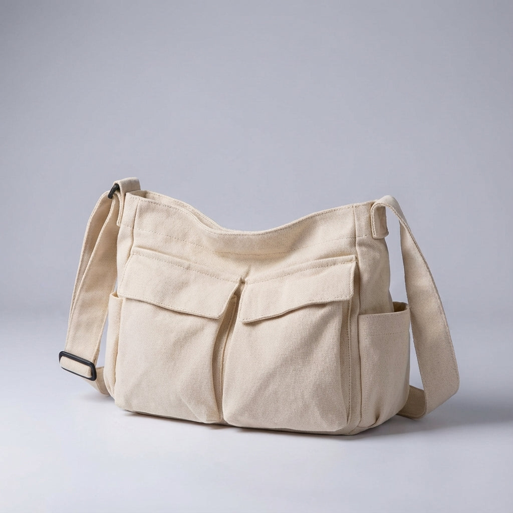Unisex Spacious Multi-Pocket Shoulder Bag