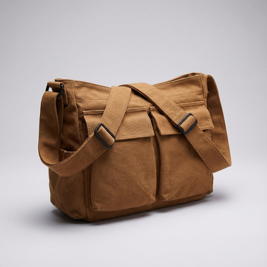 Unisex Spacious Multi-Pocket Shoulder Bag