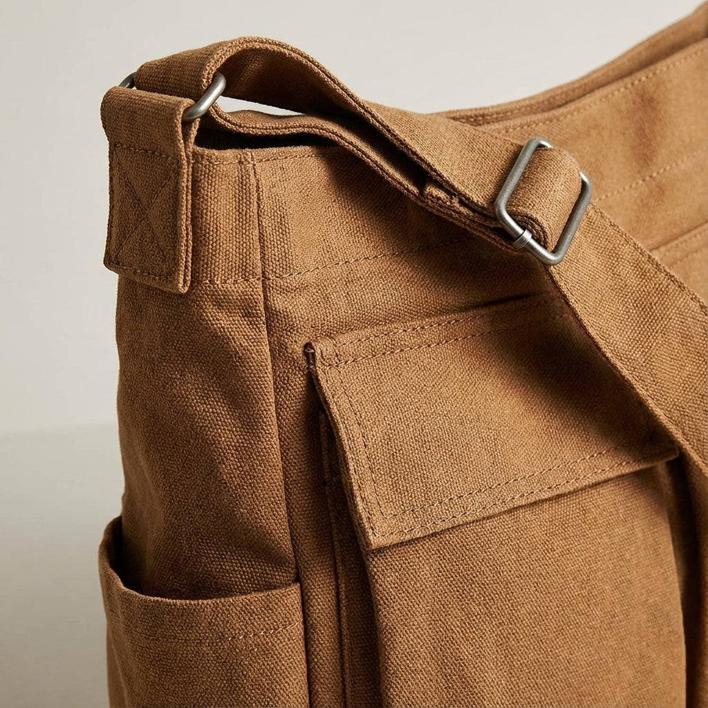Unisex Spacious Multi-Pocket Shoulder Bag