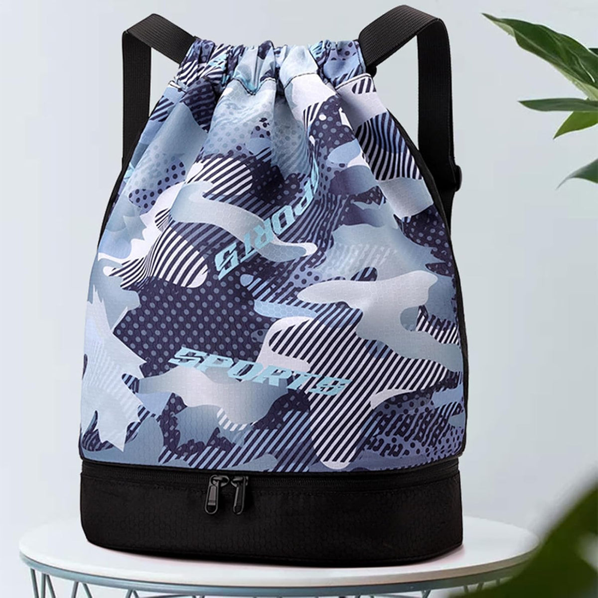 Unisex Sports Duffel Bag with Shoe Compartment