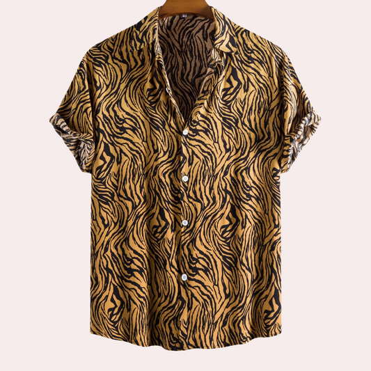 Unisex Tiger Print Shirt – Stylish Button-Up for Summer