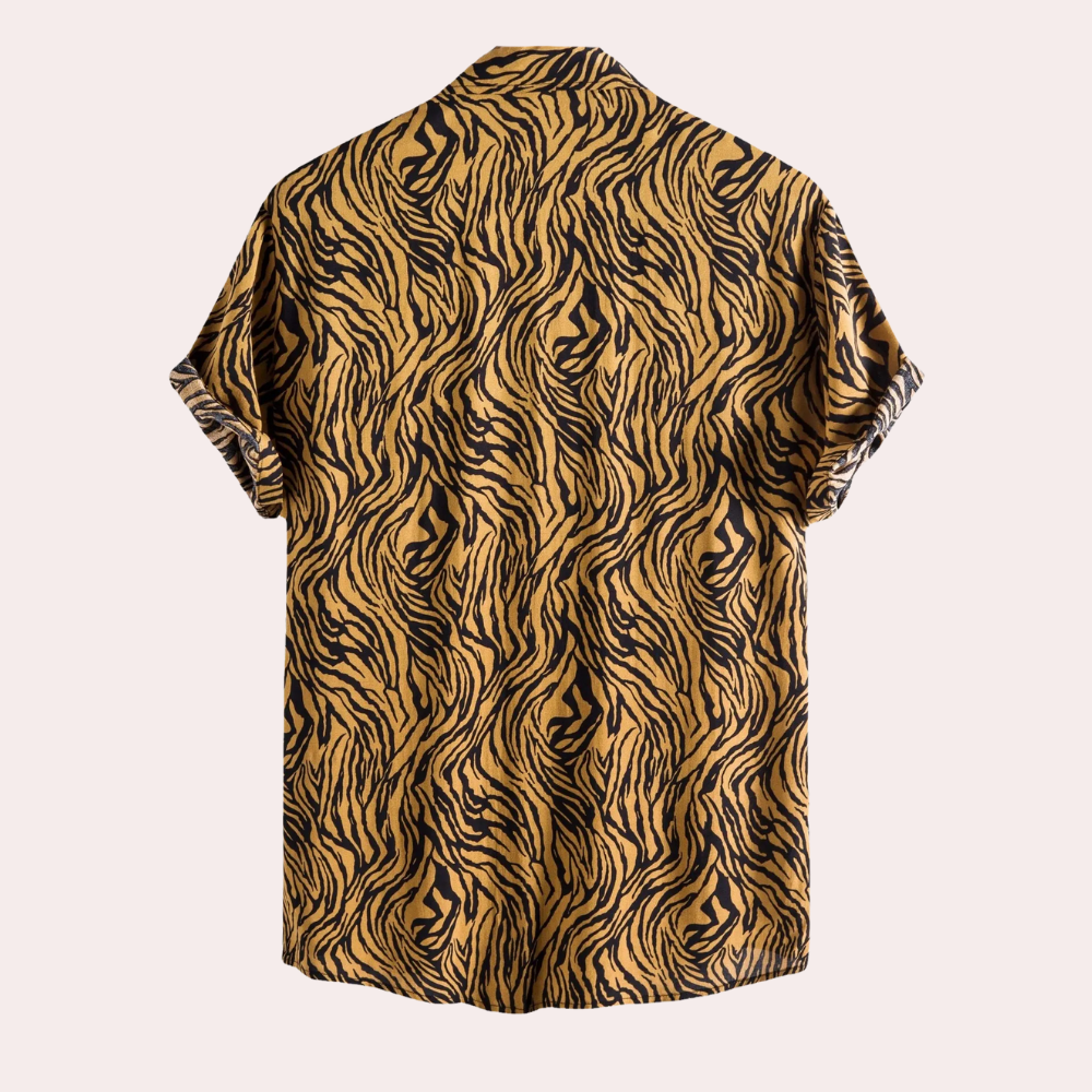 Unisex Tiger Print Shirt – Stylish Button-Up for Summer