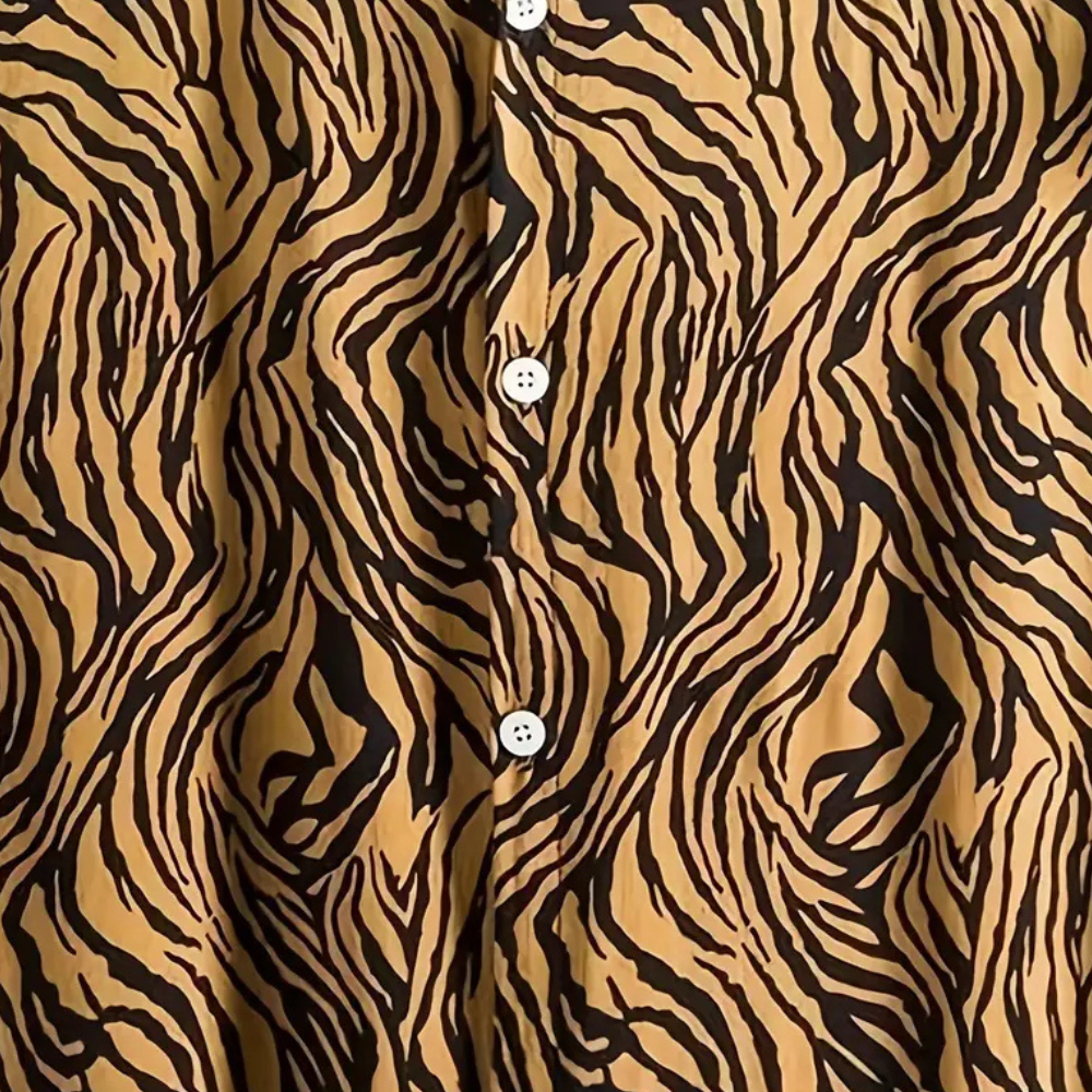Unisex Tiger Print Shirt – Stylish Button-Up for Summer