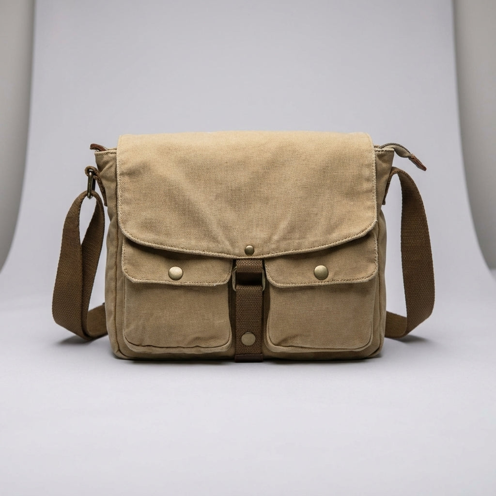 Unisex Vintage Crossbody Bag - Compact & Durable