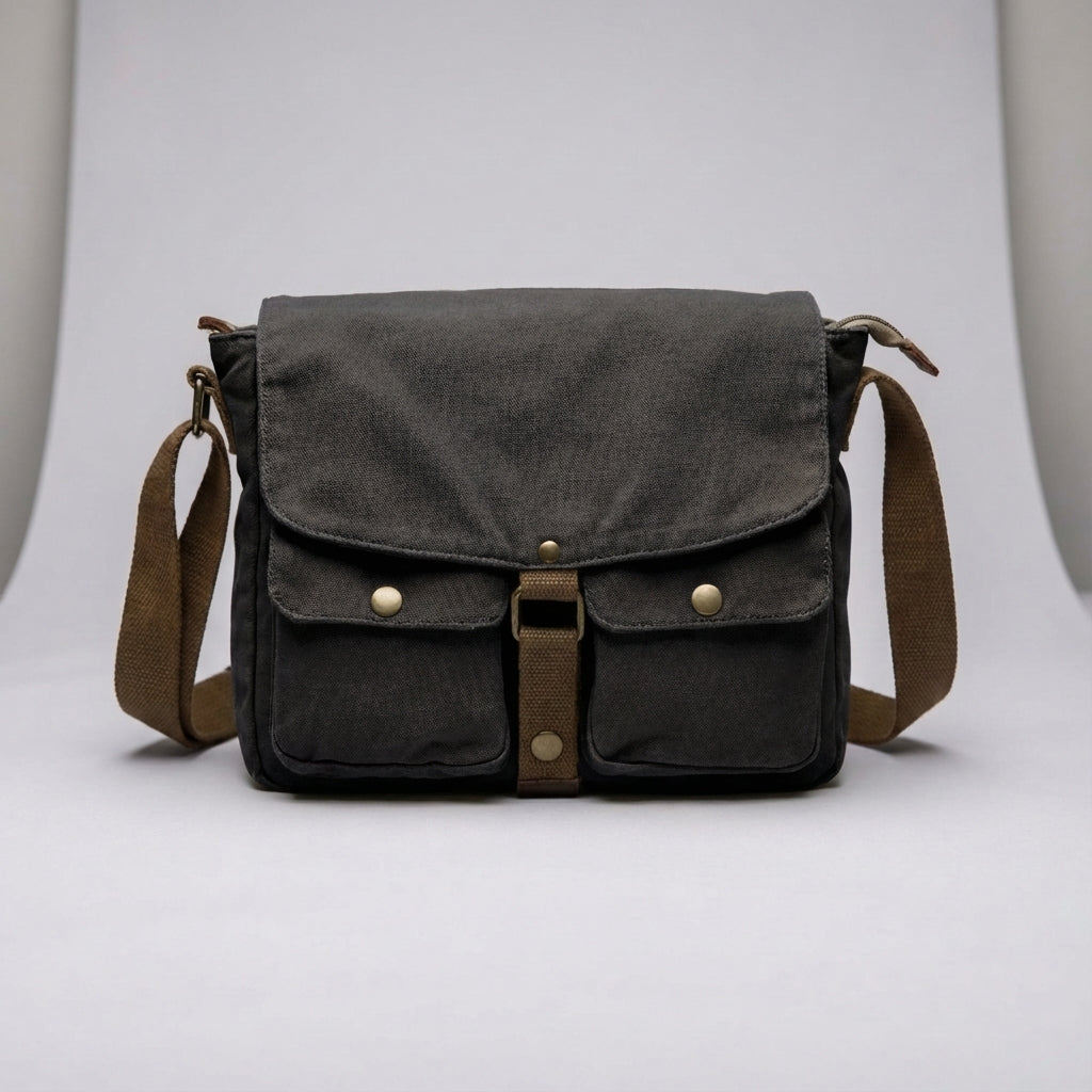 Unisex Vintage Crossbody Bag - Compact & Durable