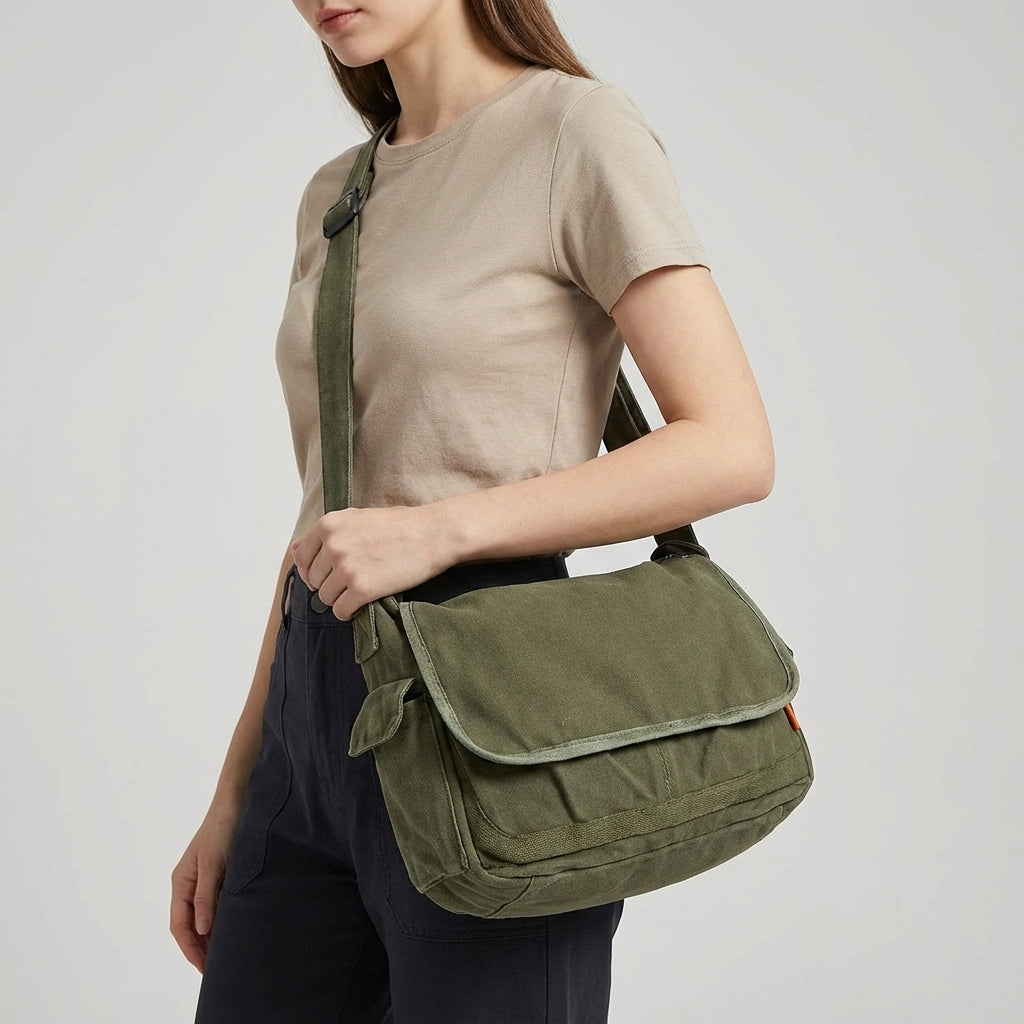 Unisex Vintage Shoulder Bag - Durable & Spacious