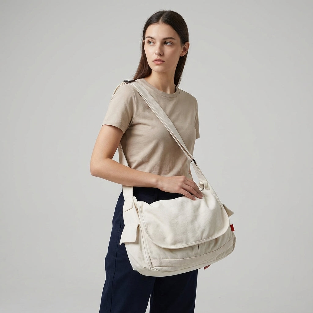 Unisex Vintage Shoulder Bag - Durable & Spacious