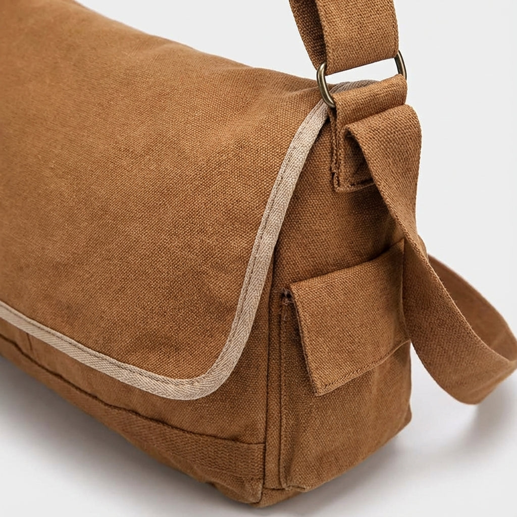 Unisex Vintage Shoulder Bag - Durable & Spacious