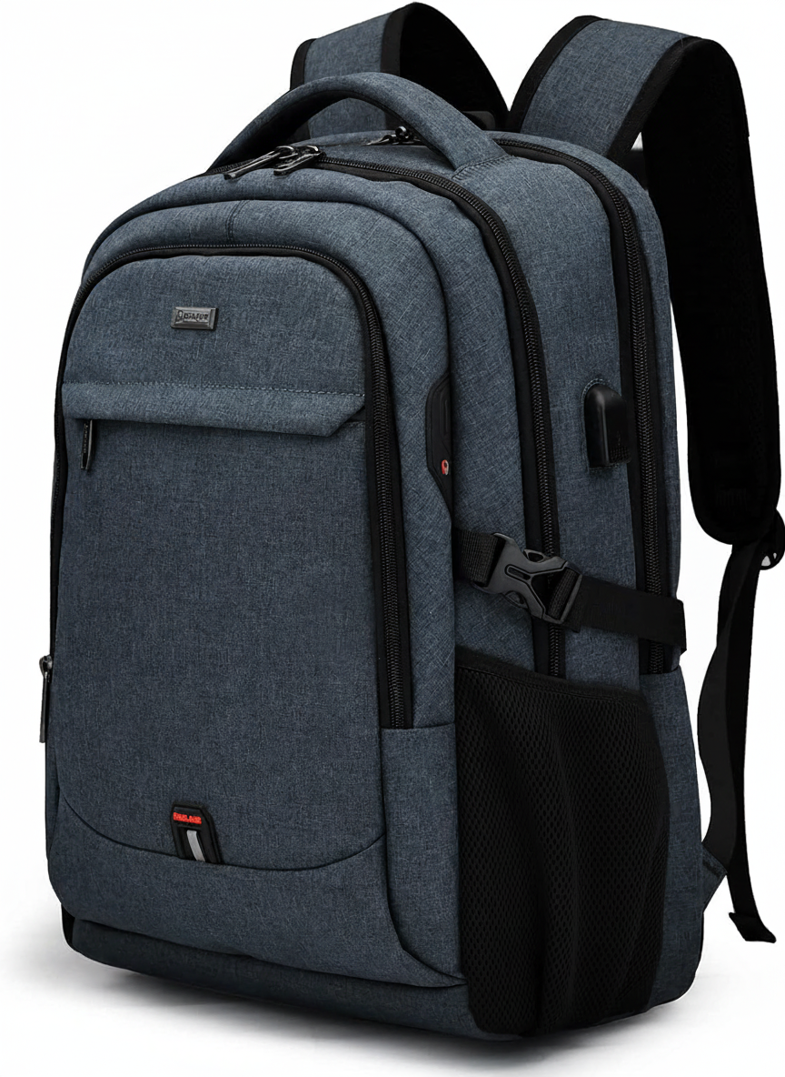 Unisex Waterproof Laptop Backpack with USB Charging