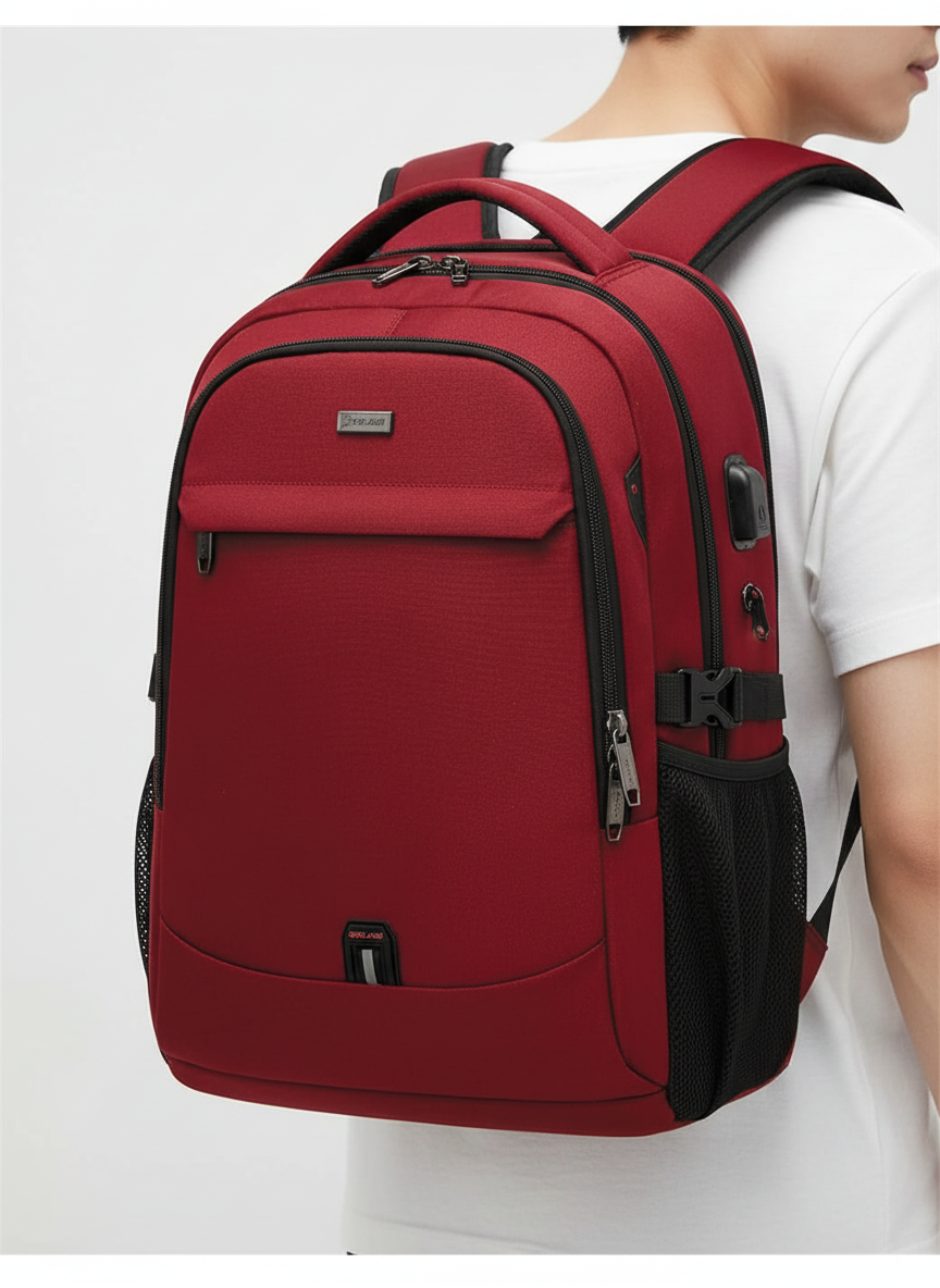 Unisex Waterproof Laptop Backpack with USB Charging