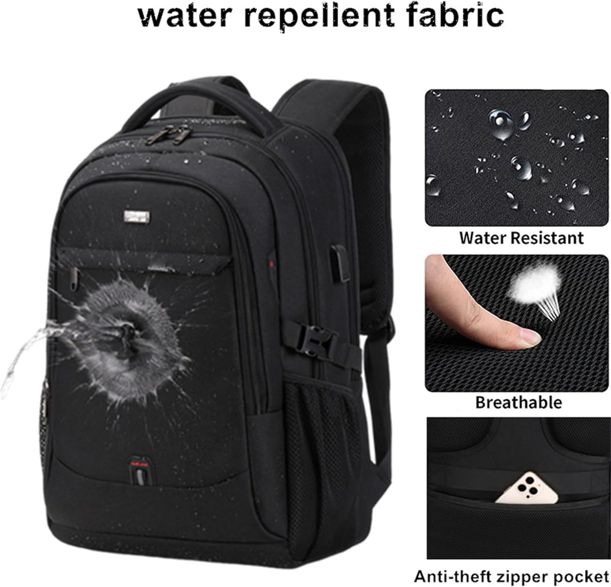 Unisex Waterproof Travel and Laptop Backpack with Smart Organization
