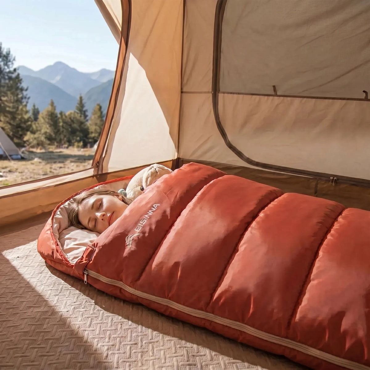Unisex Wide 3-Season Camping Sleeping Bag for Adults