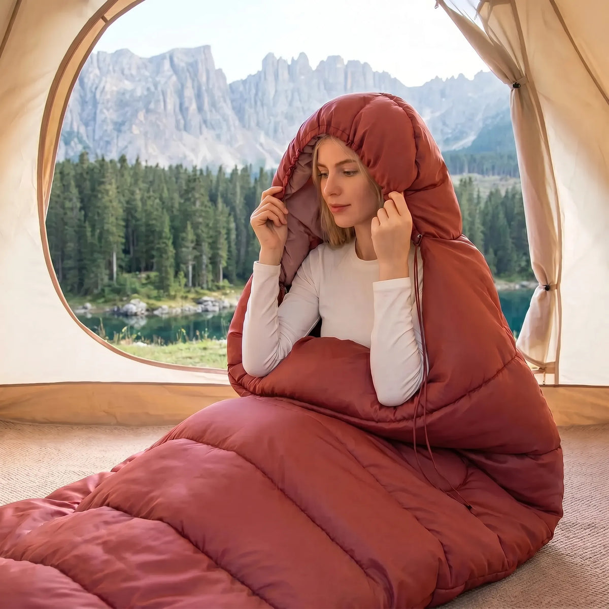 Unisex Wide 3-Season Camping Sleeping Bag for Adults