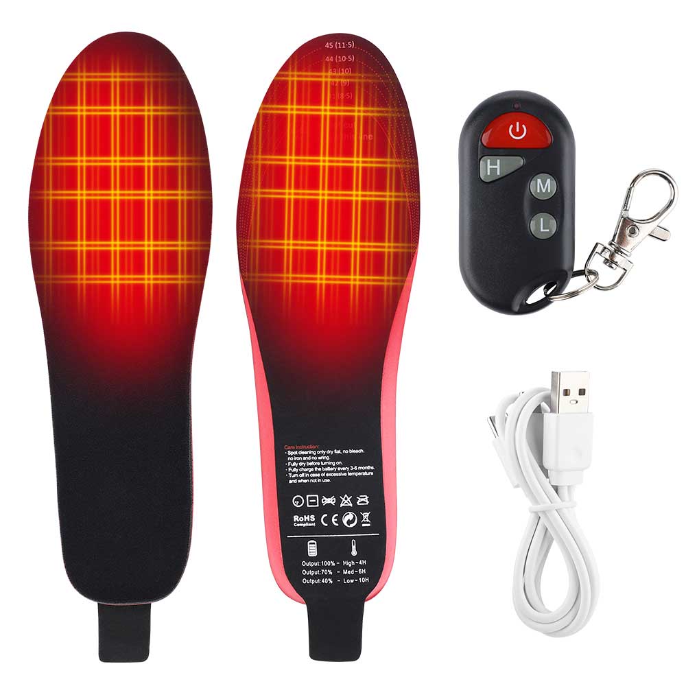 Universal Rechargeable Heated Insoles with Fast 30-Second Heating
