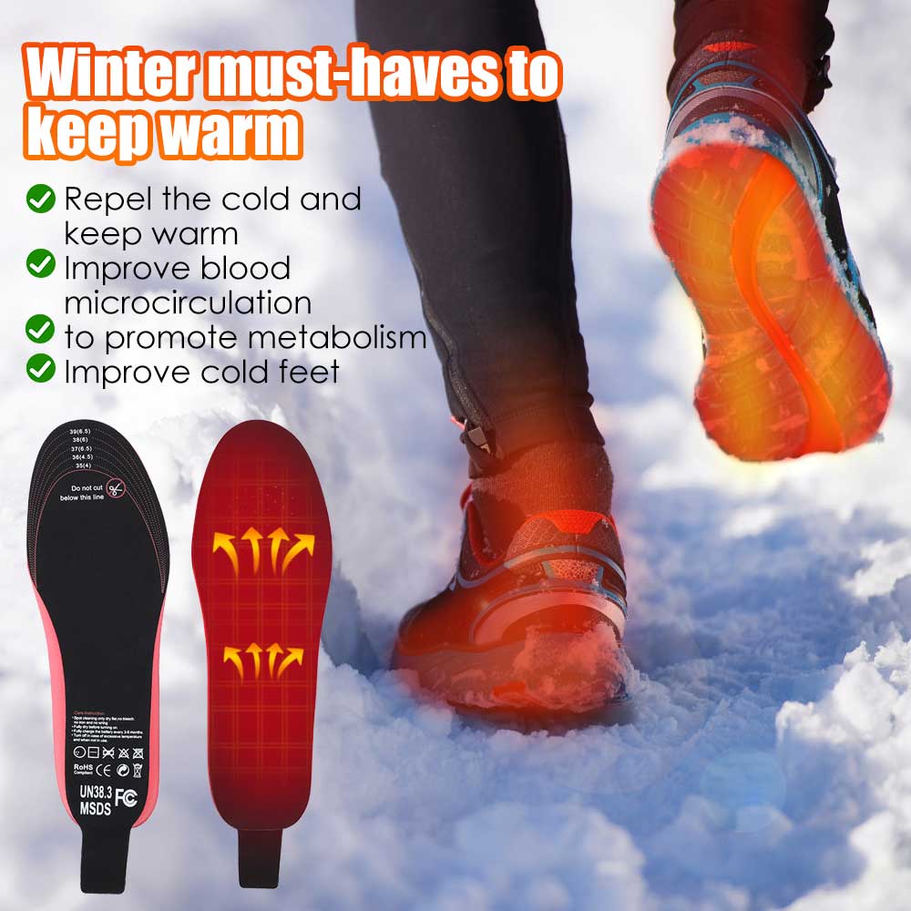 Universal Rechargeable Heated Insoles with Fast 30-Second Heating