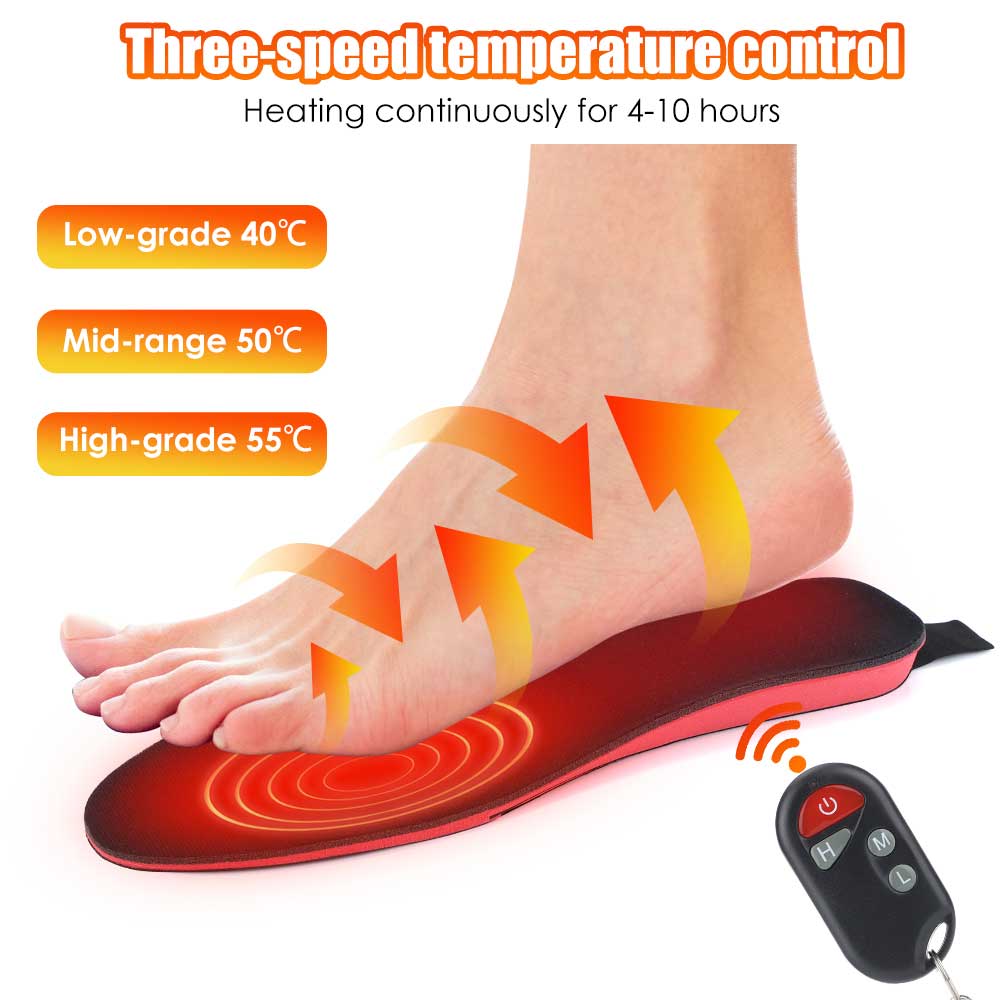 Universal Rechargeable Heated Insoles with Fast 30-Second Heating