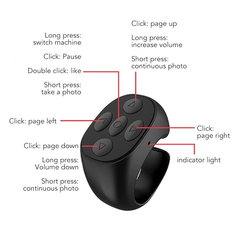 Universal Wireless Bluetooth Finger Remote for Phones
