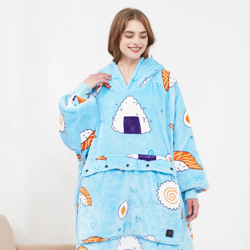 USB Heated Wearable Blanket Hoodie
