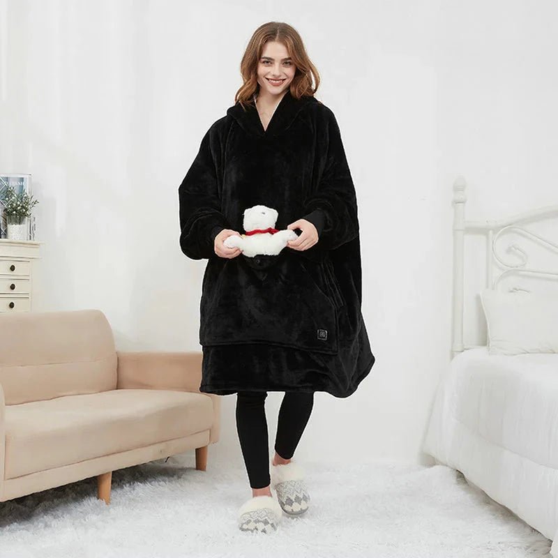 USB Heated Wearable Blanket Hoodie