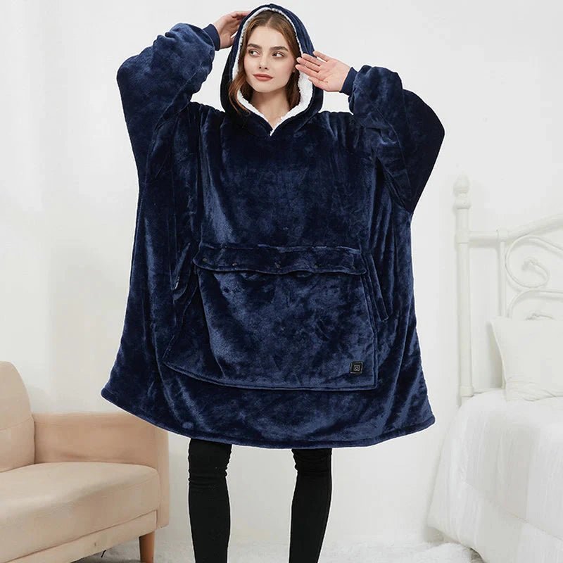 USB Heated Wearable Blanket Hoodie