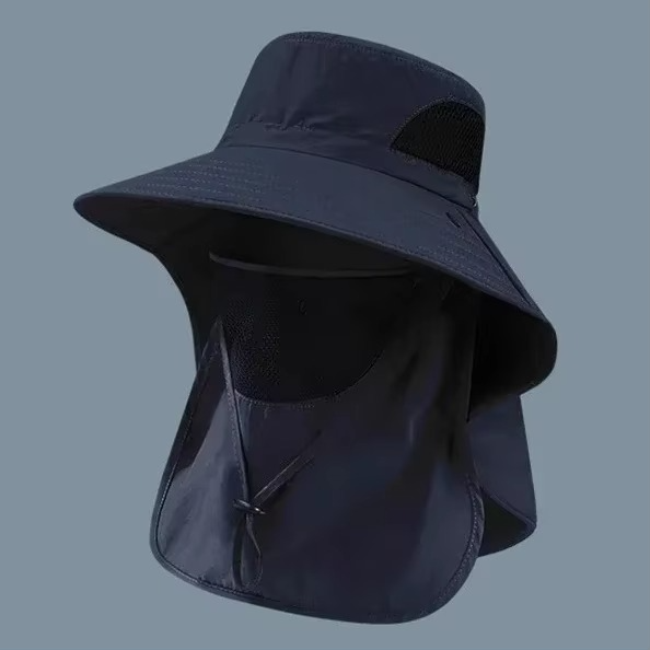 UV Protection Outdoor Sun Hat with Wide Brim and Neck Flap for Hiking, Fishing, and Camping