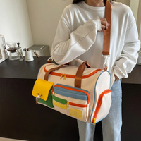 Versatile Lightweight Duffle Bag with Stylish Color Blocking