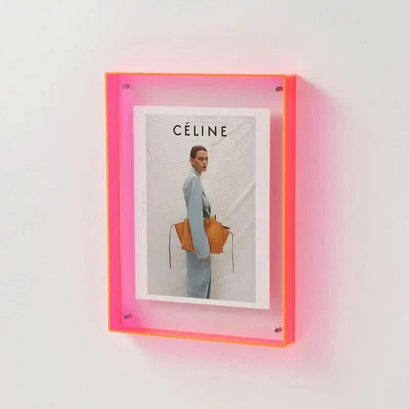 Vibrant Acrylic Photo Frame with Transparent Coloured Edges