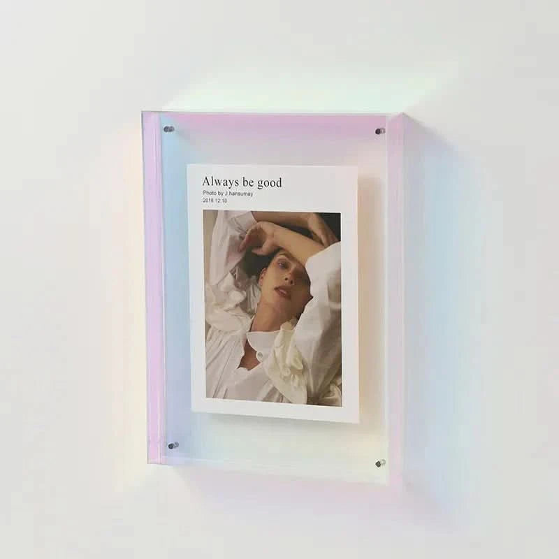 Vibrant Acrylic Photo Frame with Transparent Coloured Edges