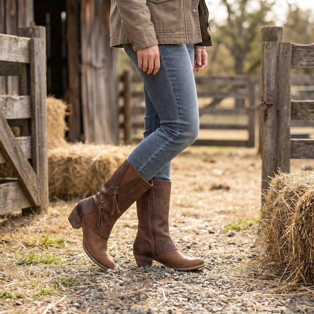 Vintage Mid-Calf Heeled Cowboy Boots - Myrtle