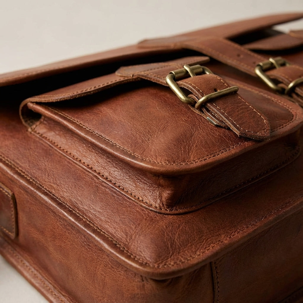 Vintage-Style Crossbody Camera Bag with Adjustable Compartments and Multiple Pockets