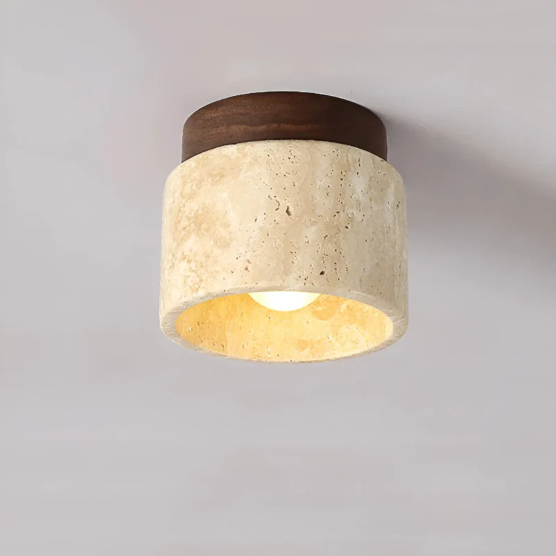 Wabi-Sabi Japanese Yellow Marble Ceiling Lamp