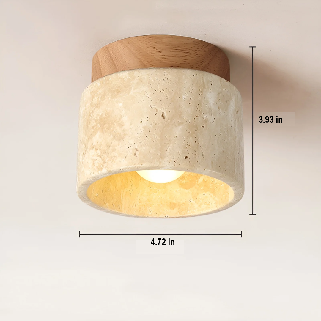 Wabi-Sabi Japanese Yellow Marble Ceiling Lamp