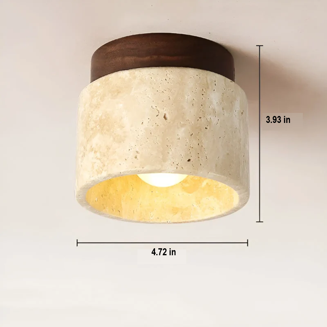 Wabi-Sabi Japanese Yellow Marble Ceiling Lamp