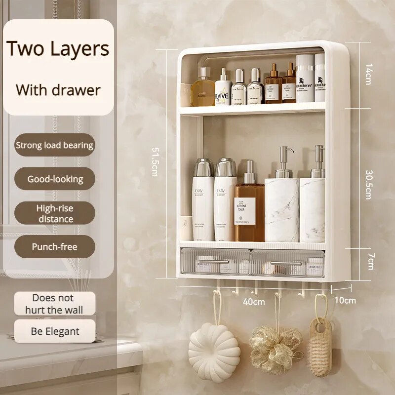 Wall-Mounted Bathroom Organizer Shelf